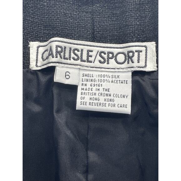 Vintage 80/90s Carlisle/Sport 100% Silk Women's 6 Black Trousers Pants Lined NWT - Picture 5 of 8